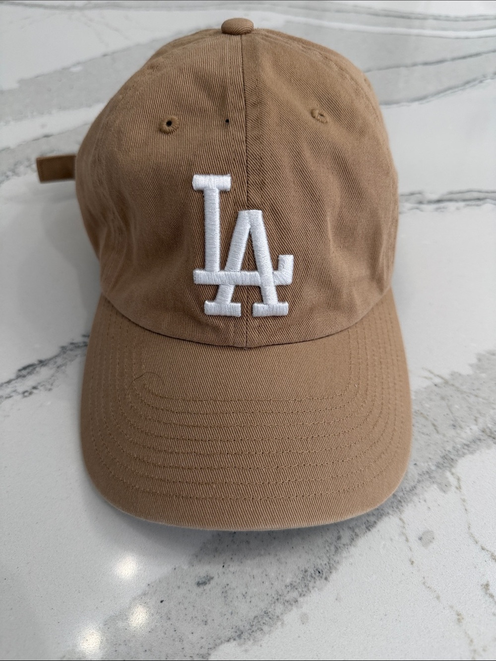 47 Los Angeles Baseball Cap with White LA Logo - Tan-OSFA